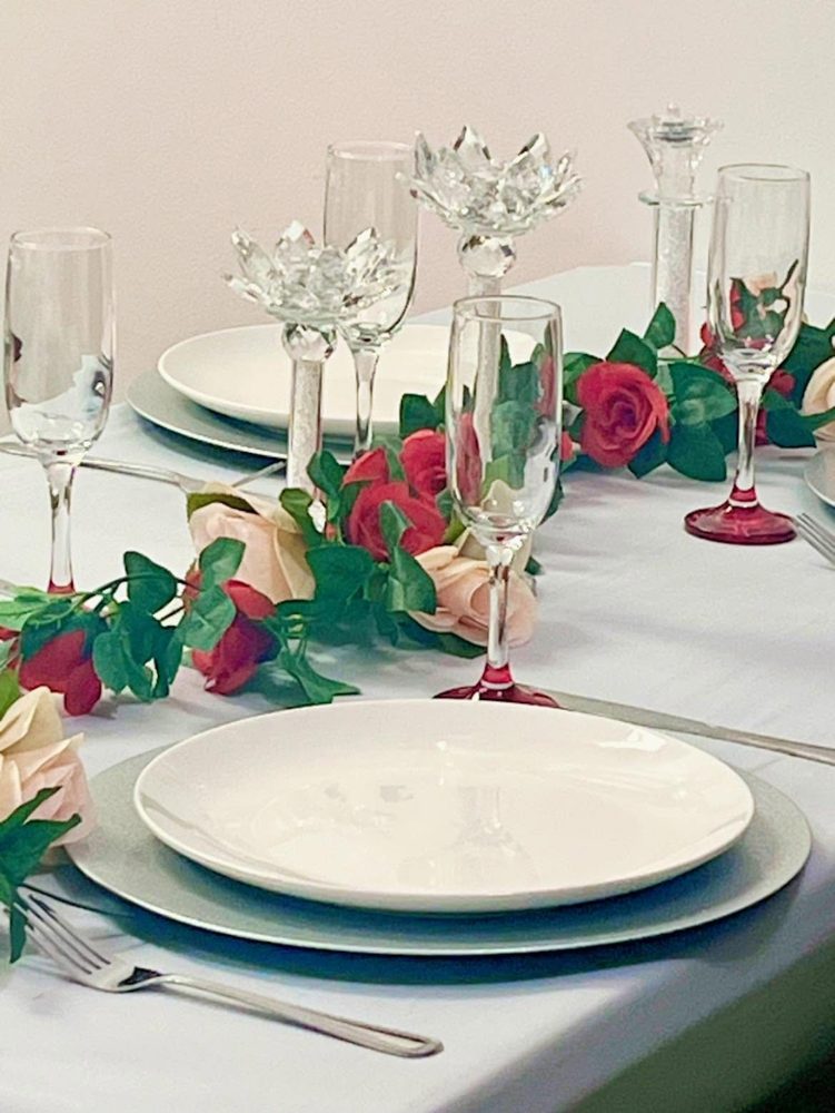 A place setting at the boutique
