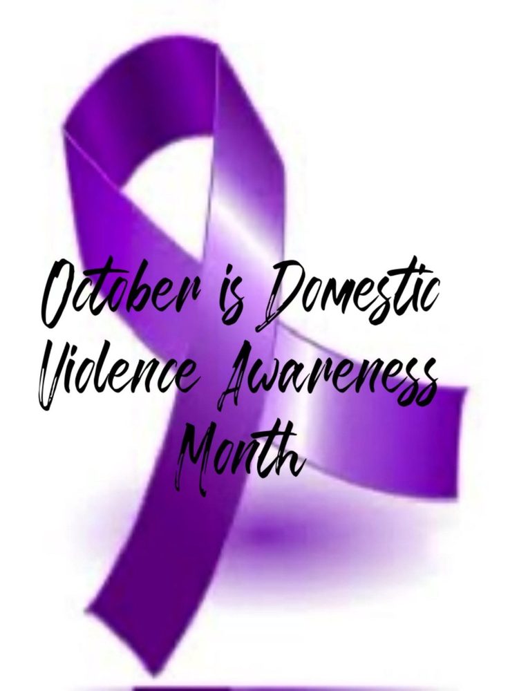 The purple ribbon of Domestic Violence Awareness Month